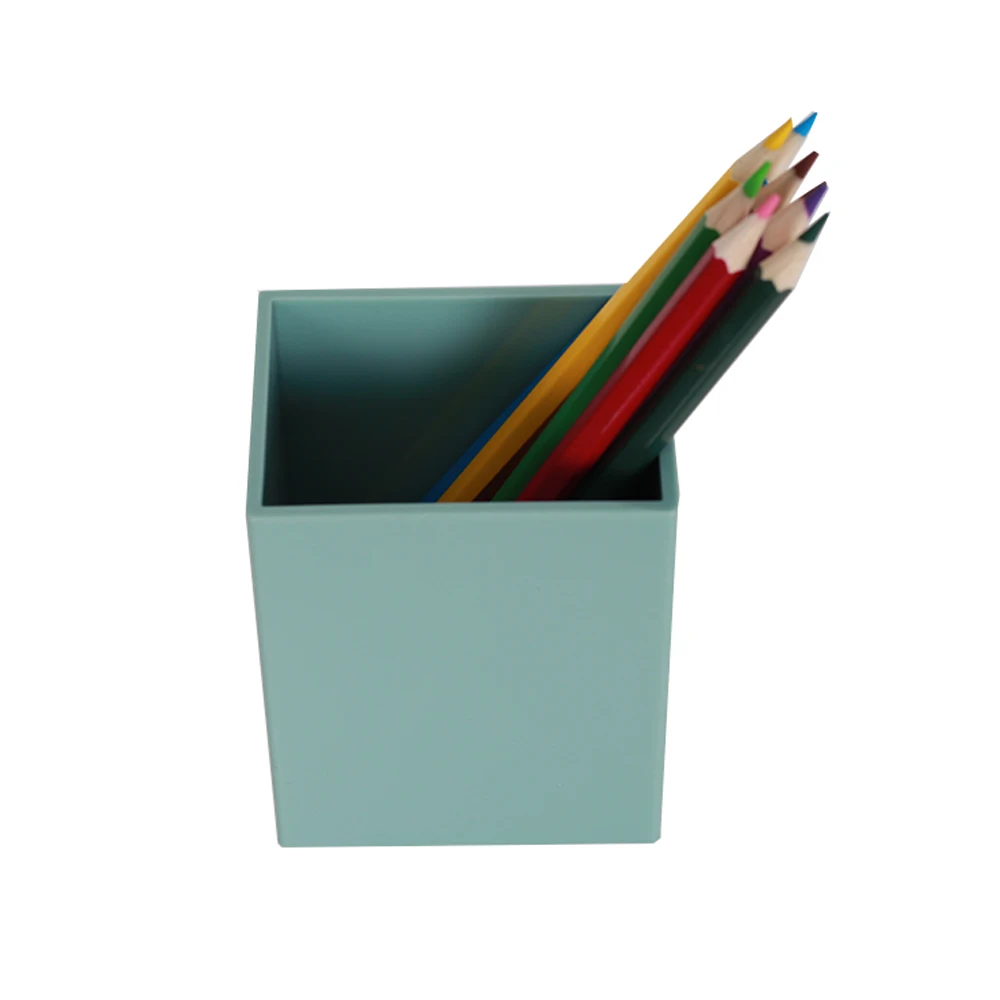Hot sale Plastic Rectangle Pencil Cup cute fancy desk office storage Pen holder