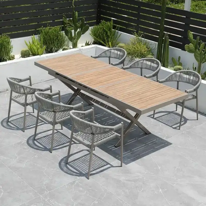 Garden patio furniture table and chairs for dining room outdoor dining set for cafe and restaurants villa furniture