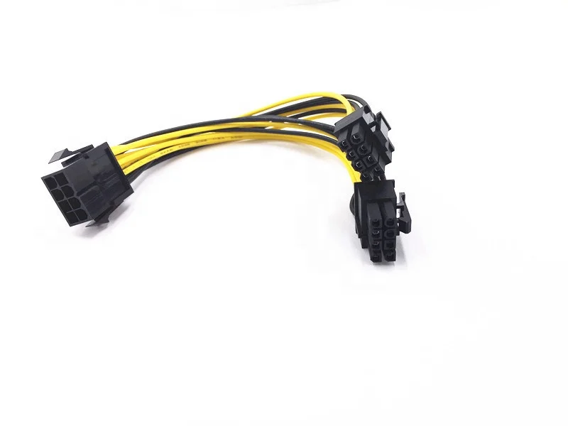  8 контактный разъем Dual 2X Pin (6 + 2) Мужской PCI Express адаптер питания плетеный y-разветвитель