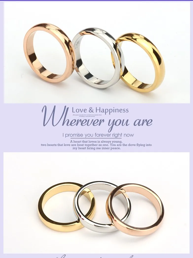 Simple Style Stainless Steel Fashion Ring Accessories Women Jewellery