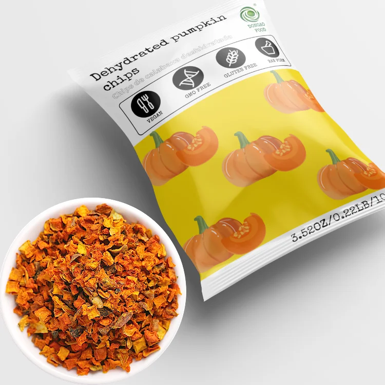 Вкусные высушенные чипсы тыквы с низким содержанием жира используются для красоты и внешнего вида