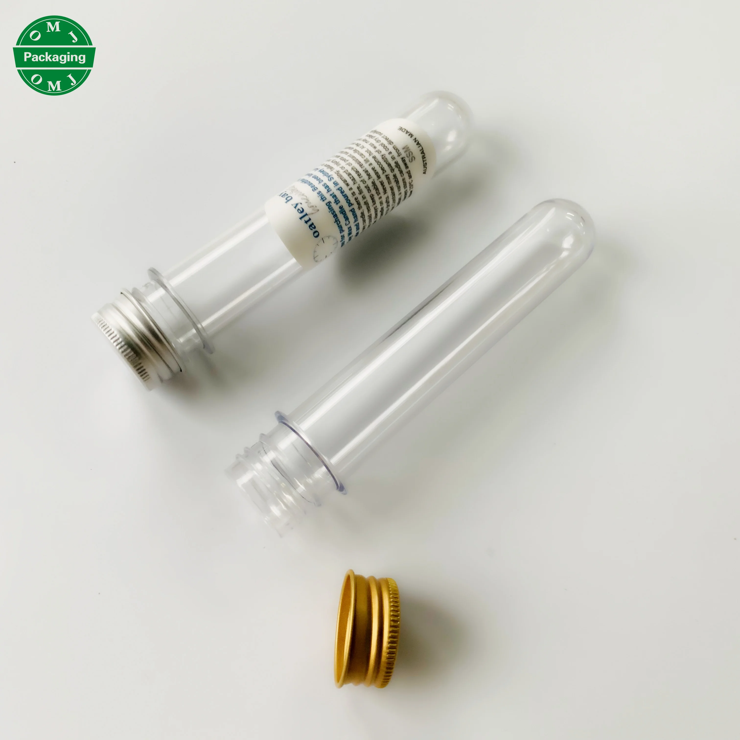 In stock fast shipping round bottom plastic test tube 40 ml with screw cap for USB storage