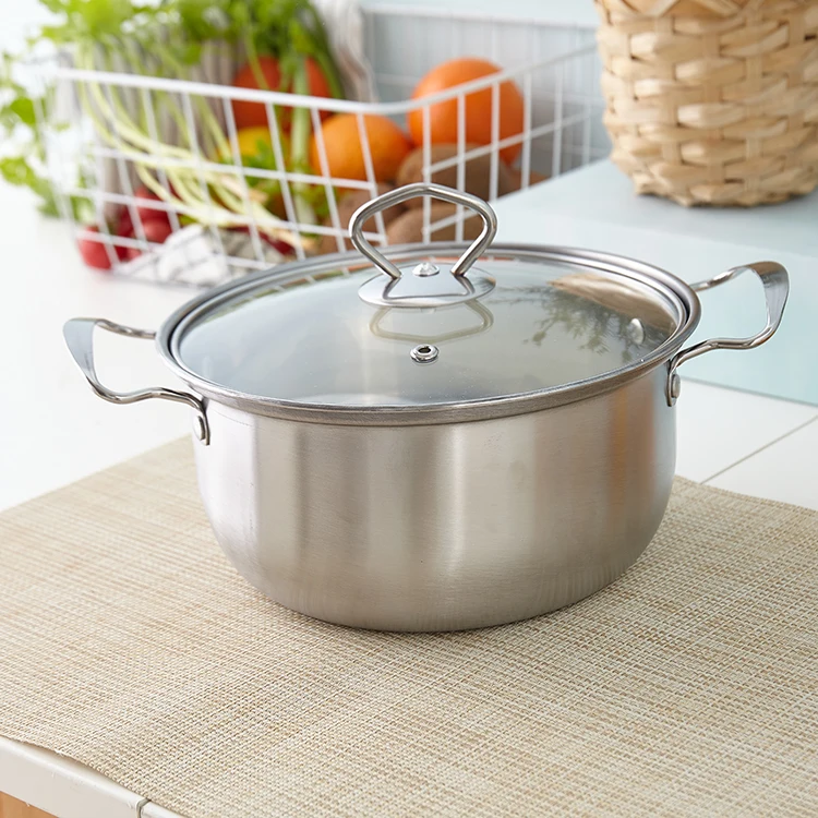  Cheap Price Dia 20cm Stainless Steel Soup Cooking Simmering Sauce Pots and Stock with Bakelite