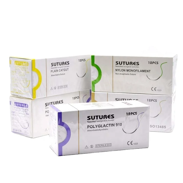Горячая Распродажа, медицинские одноразовые полиглактиновые 910 хромные кетгутовые швы, впитывающие Хирургические нити