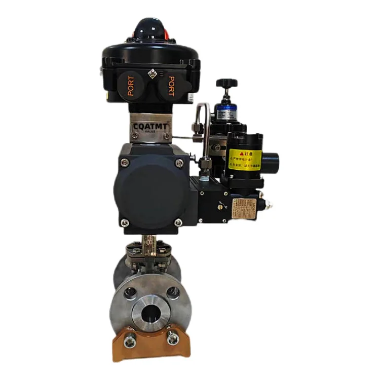 CQATMT Flanged Stainless Steel Pneumatic Ball Valve High Pressure Actuated Ball Valve Flange Stainless Steel Ball Valve