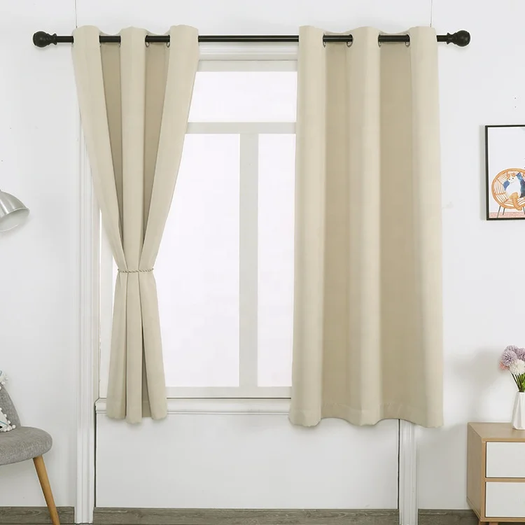 Hot Sale Bedroom Full Blackout Curtain Panels, Super Thick Insulated Grommet Drapes, Single layers
