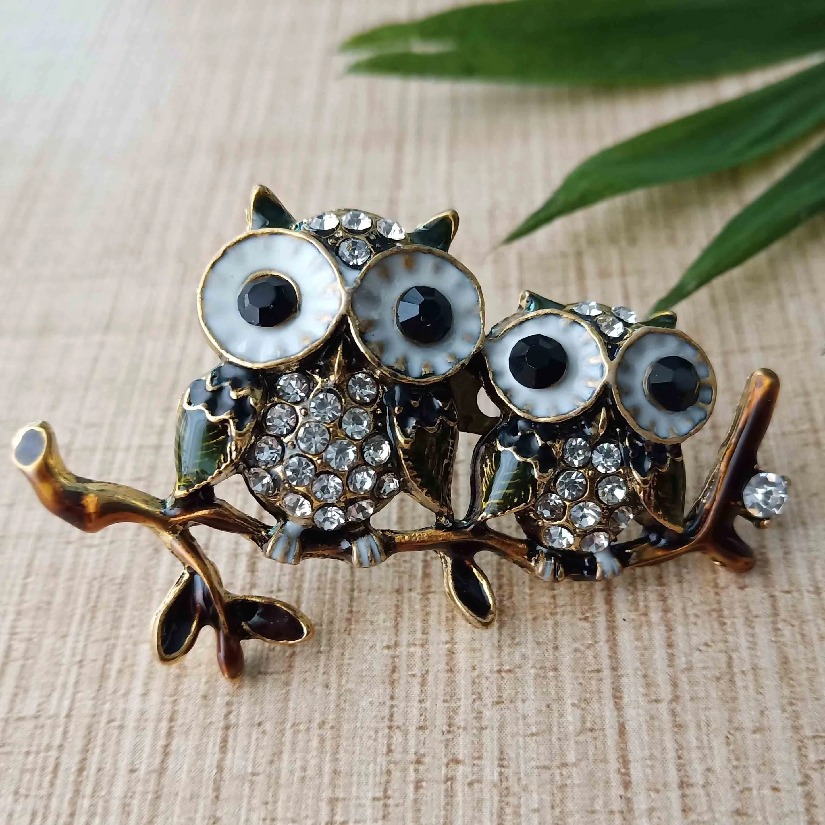 2019 promotion luxury maker enamel pin badge pave crystal owl pin brooches
