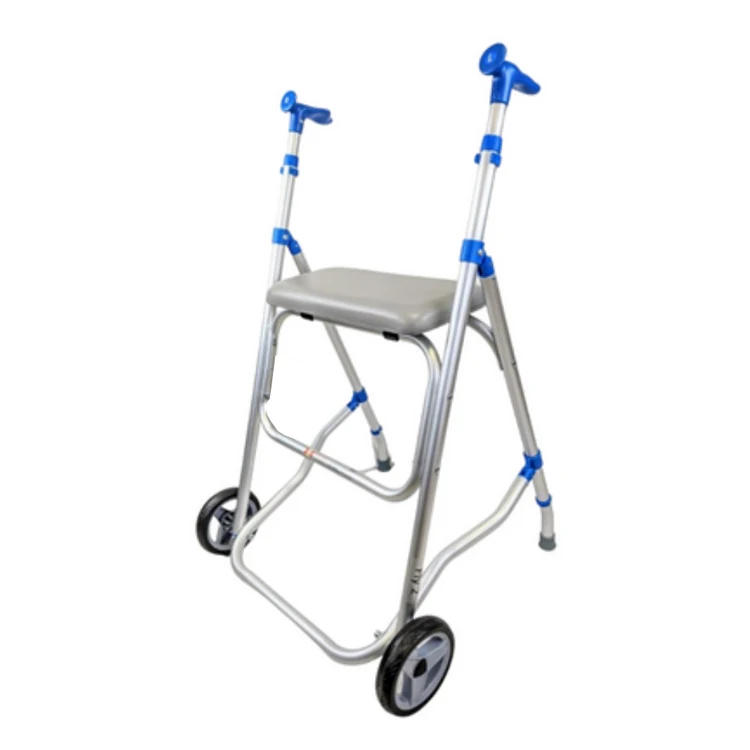 Bliss Medical Folding Aluminium Frame Rollator Walker Lightweight Medical Walker with 2 Wheels and Paade Seat