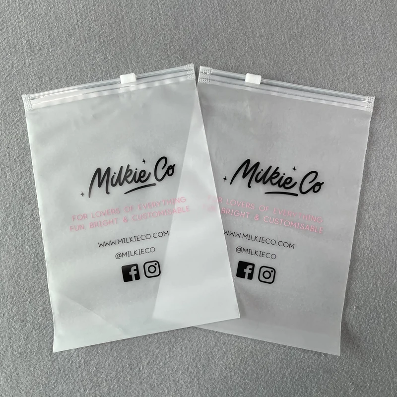 Custom Logo Packaging Plastic Bags For Garment Accessories , Clothing Bags Zip Lock Frosted Bag Clothes Packaged