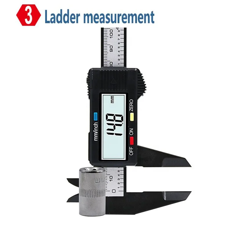Electronic Digital Vernier Caliper 0-150mm High-Strength Plastic Caliper Measuring Tool Carbon Fiber Digital Vernier Caliper