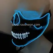Rave Neon Best Quality Half Face EL Wire Halloween Party Hot Cosplay Scary Face Death Mask LED Mask