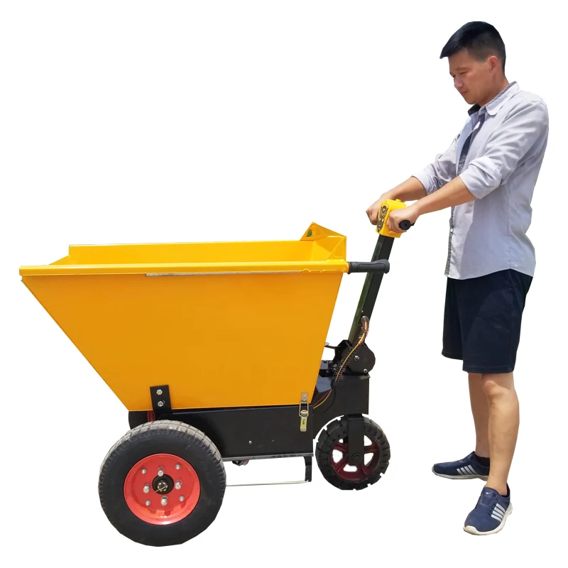 Construction site Electric hand push truck small feeding cleaning push Dung sand transport farming dump truck