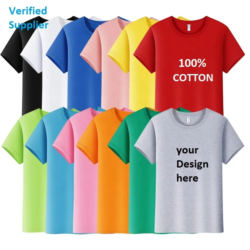 Custom Tee Shirt Printing Graphic Tshirt High Quality 220 Gsm 100% Cotton T Shirts Wholesale Dtg Customized Cotton T Shirts