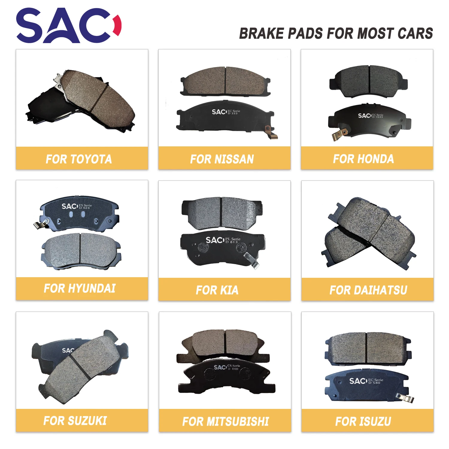 SAC AN742K D2274 D1210 04465-02220 тормозные колодки для toyota allion модель автомобиля 2011 Auris Blade