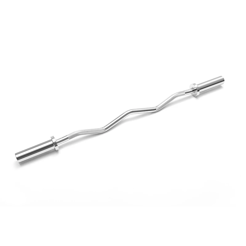Gym Equipment Weightlifting Chrome Curved Weight Lifting OB 47 Ez Barbell Bar For Powerlifting