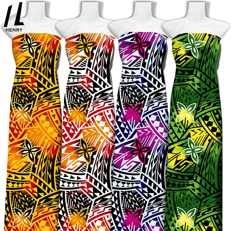Henry 100% вискоза Гавайская винтажная полинезийская племенная ткань мягкий и дышащий материал одежды