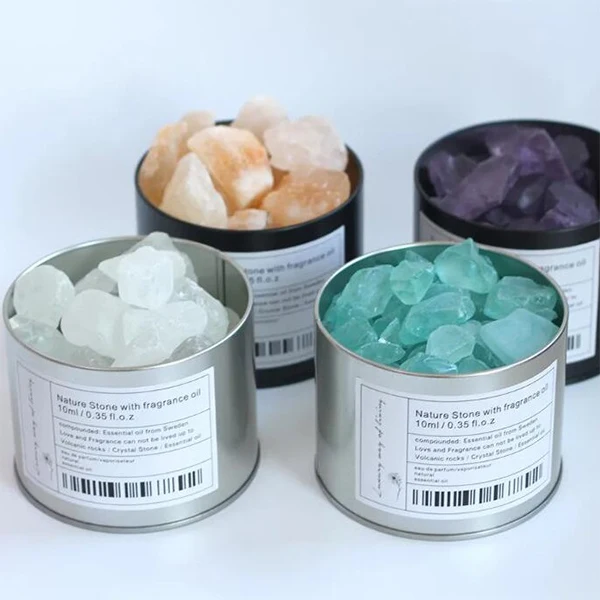 Natural Crystal Scented Stones Diffuser Set Home Fragrance Essential Oil Meditation Aromatherapy Diffuser Ideal for massage Gift