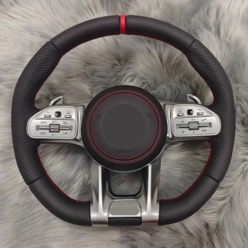 Factory Customization Leather Steering Wheel For Mercedes Benz AMG GT GLE W117 W124 W205 GLC63 CLA45 E55 E63 C200 C43 C63