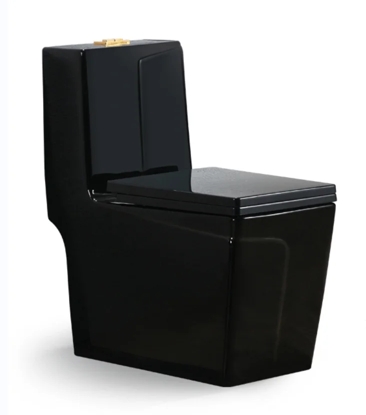 Siphonic wash down one piece bathroom toilet  ceramic black color WC water closet custom factory