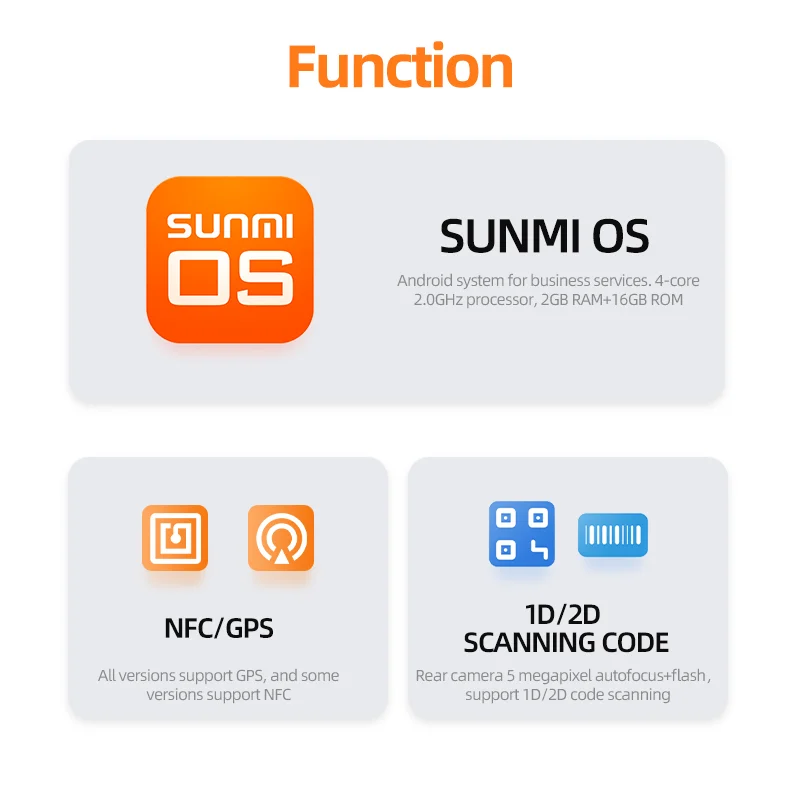 SUNMI Android Pos Machine Billing Pos Machine Portable Check Pos Machine