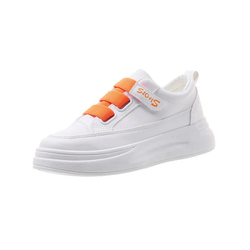 XY Wholesale Fashion PU Leather White Women Casual Shoes Comfortable Lace up Platform Sports Elegant Walking Style