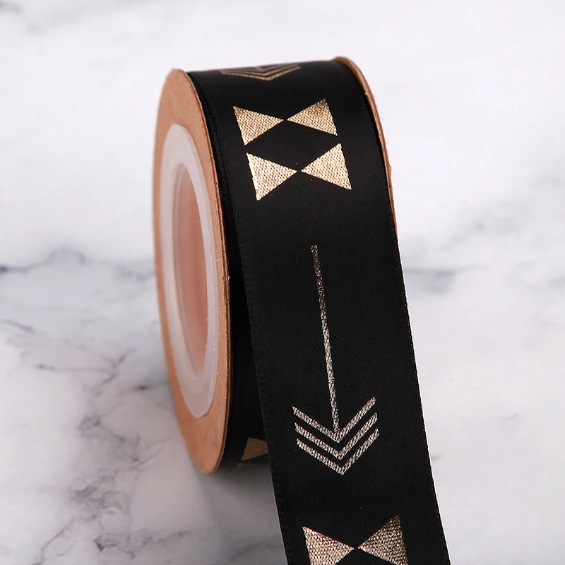 Ribbons 3 Inches wide Ribbon Custom Bee Silver Gold Foil Print Grosgrain Gift Ribbon For Girl Hair Bows