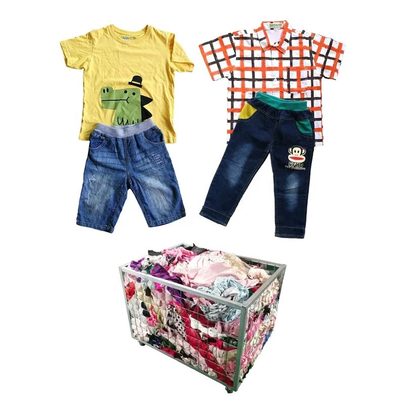 Cotton Girls Kids Bale Children summer clothing Japan Uk Whole Sale Badshit Baby Girl Used Clothes Balo