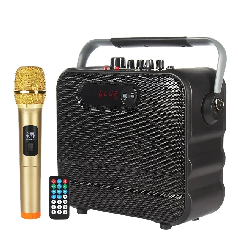 M669i Speaker Karaoke with Microphone Blueteeh Wireless Audio Bass Treble Adjustmentfor Outdoor Family