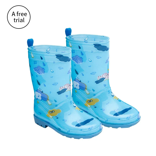 
Summer Cartoon Cute Kids Children Rain Boots Boys Girls Baby Non-slip Animal Print Waterproof Shoes 