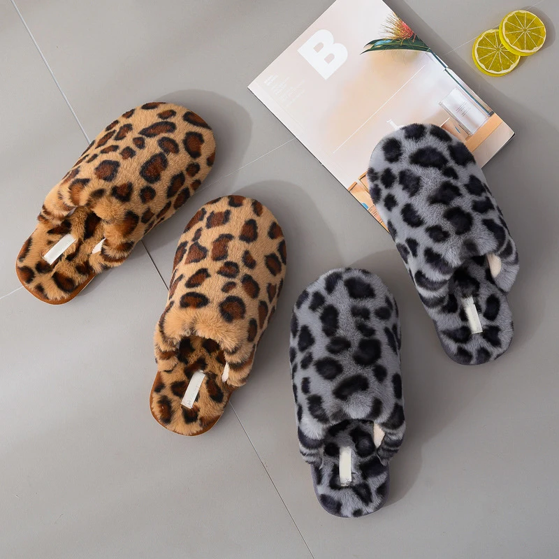 winter new indoor ladies fancy  tie dye furry soft open toes plush slippers