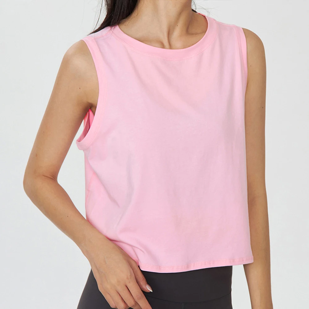 Hot selling Lulu with the same design yoga wear women sports short sleeveless shirt