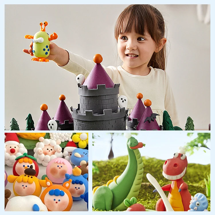 air diy soft clay 12 color bag space light super modeling dry polymer