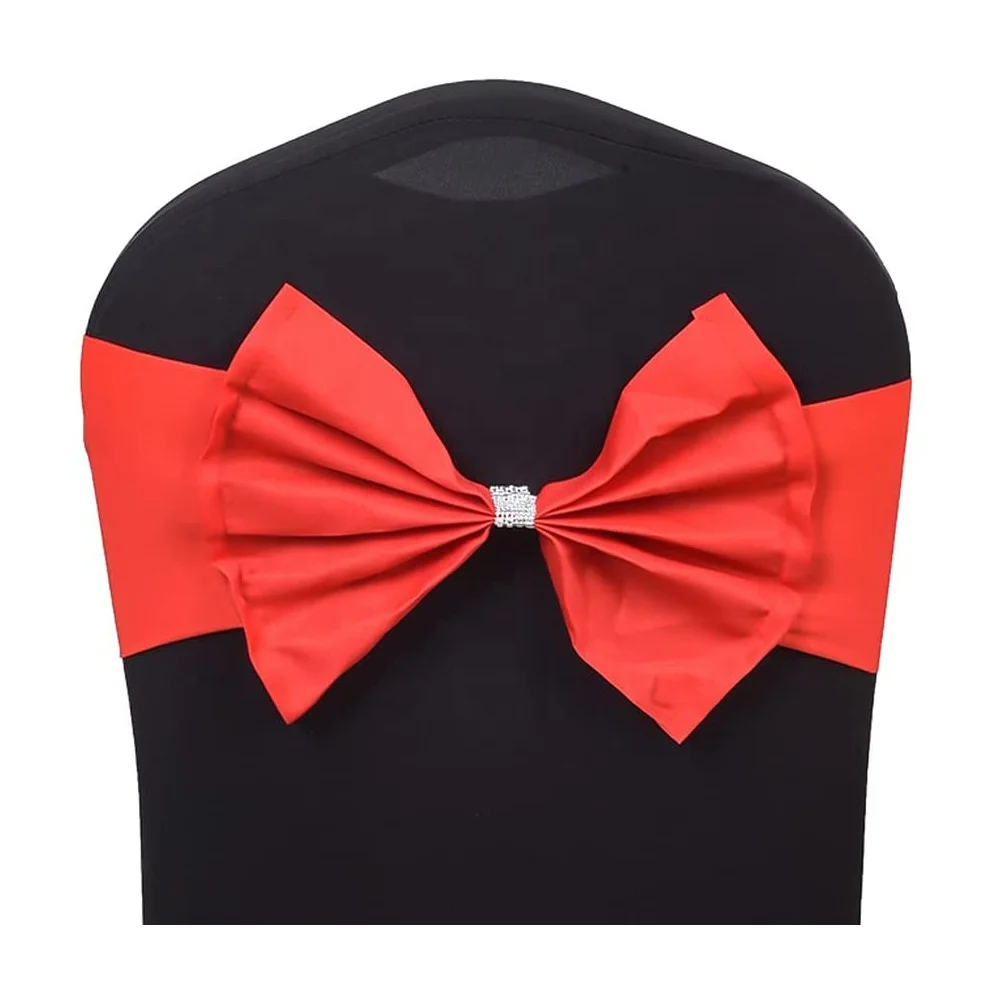 Wholesale cheap price spandex belt wedding chair bow