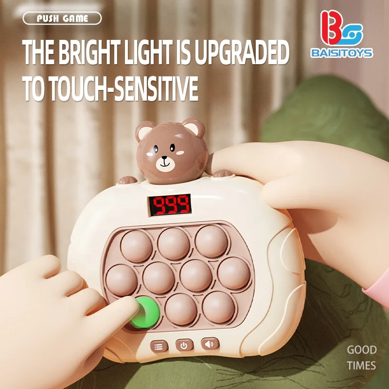 Stress Relief Toy for Kids New Upgrade Quick Push Speed Game Machine Brain Response Exercise Games Whack-a-mole Pass Toys