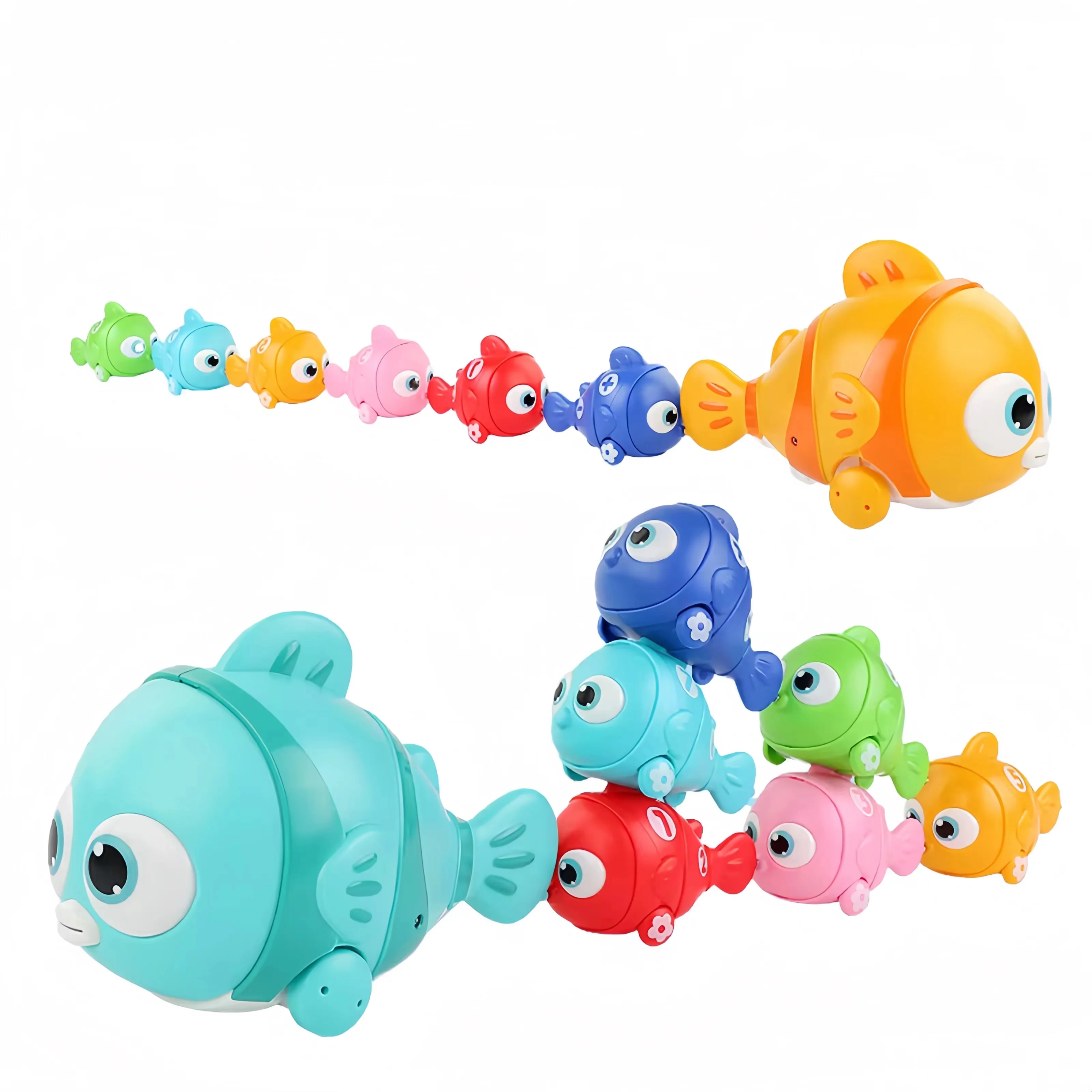 Interactive Electric Magnetic Fish Game Puzzle Set Stacking Sensory Toys Music Suction Inertia Fishing Entertainment For Kids