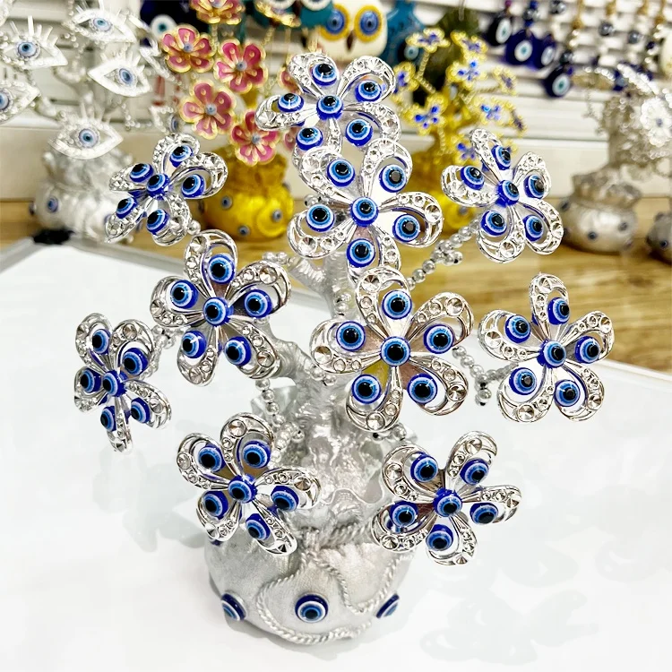 Other Decorative Flowers and Plants Grab Bag Blue Evil Eye Lucky Gift Turkish Eye Tree of Life Office Home Decor