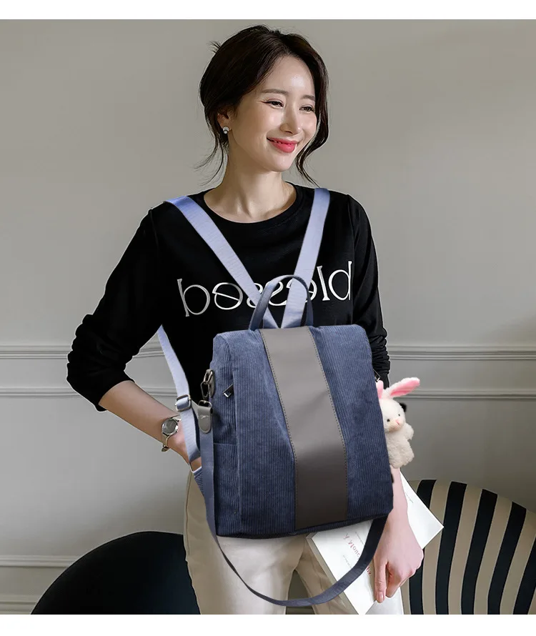 Fashion Backpack 2022 Newest Korean Luxury Corduroy High Quality Purse Custom School Backpacks For Ladies Women