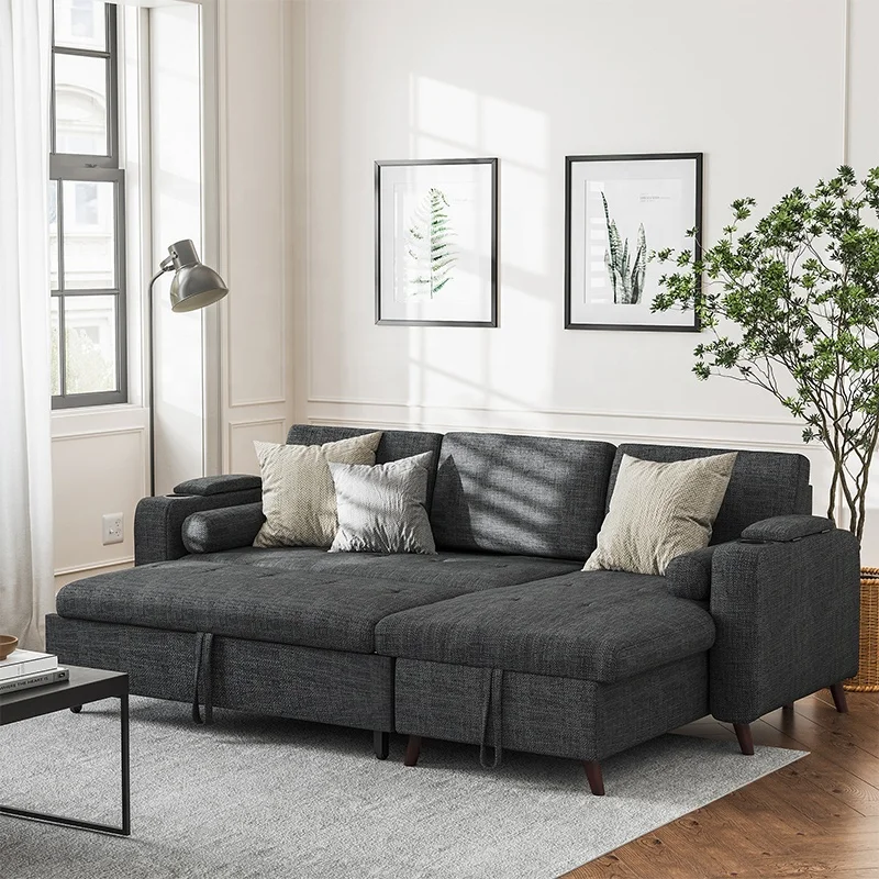 VASAGLE living room Couch Sofa Set furniture Modern Design pulled out sofa bed L Shape Sectional Fabric Living Room Sofas