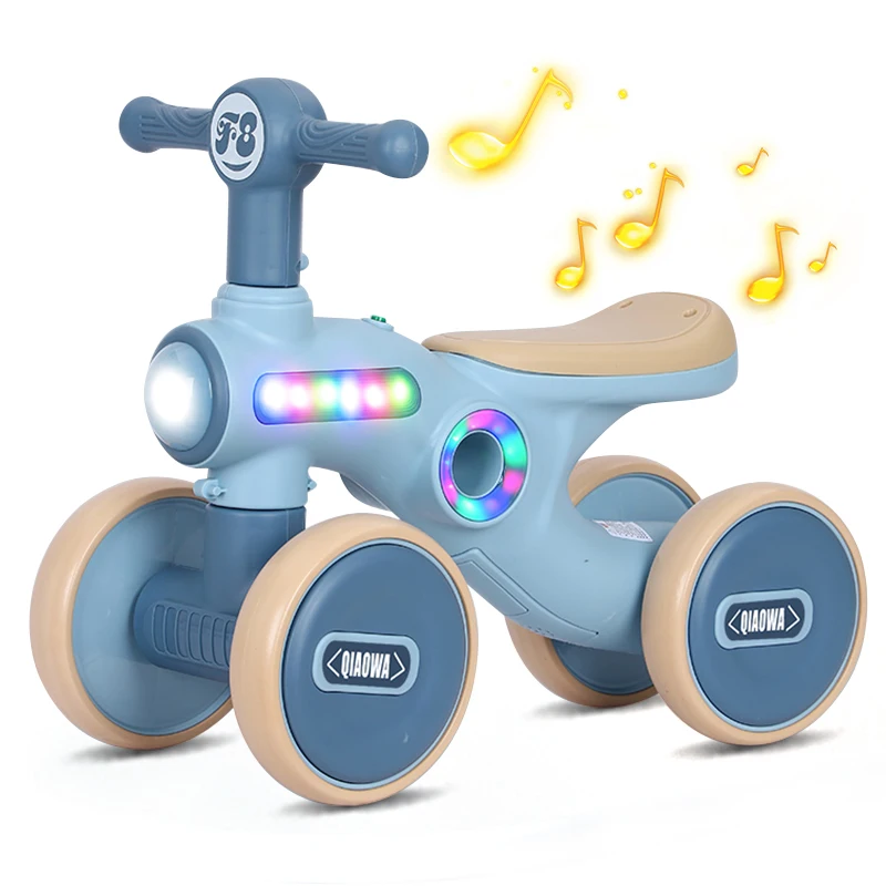 Wholesale 4 Wheel Kids Pedal Balance Bikes Electric Baby Sliding Ride On Car Toys Children Balance Bikes With Light And Music