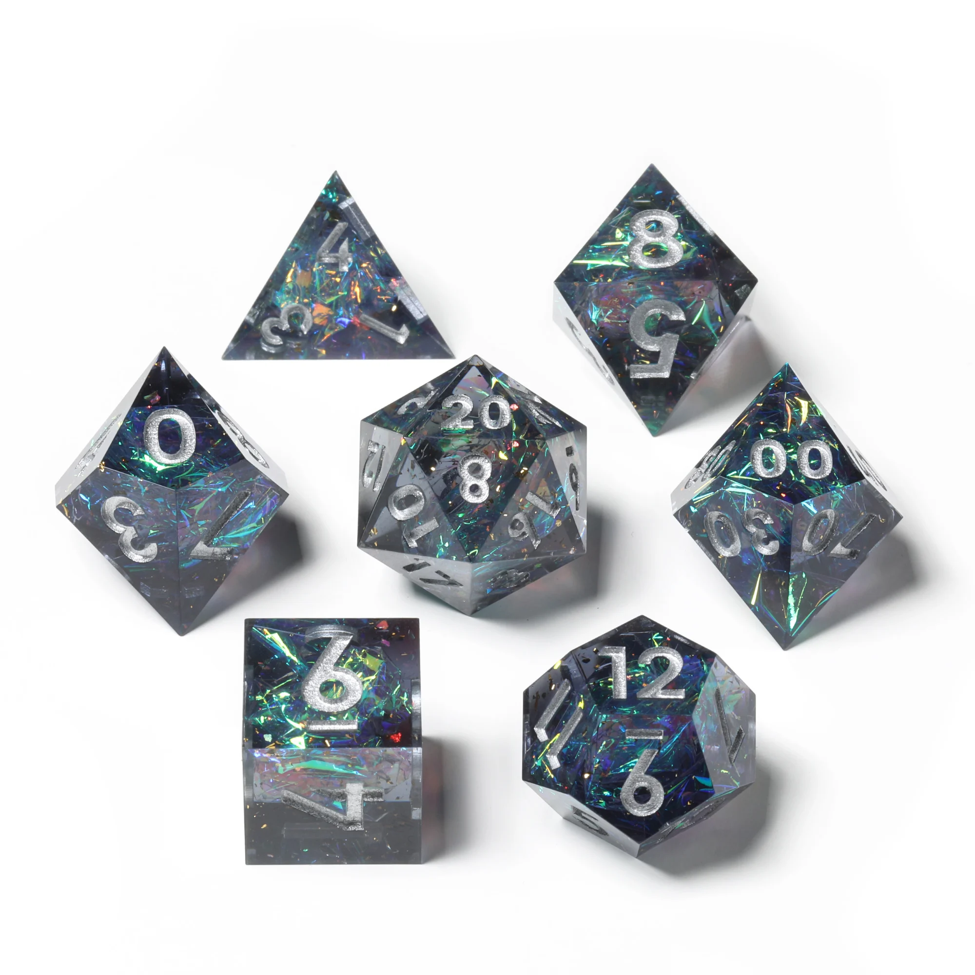  Игральные кости DND ручной работы из смолы набор игральных костей с острыми краями для TTRPG Подземелья и Драконы настольная ролевая