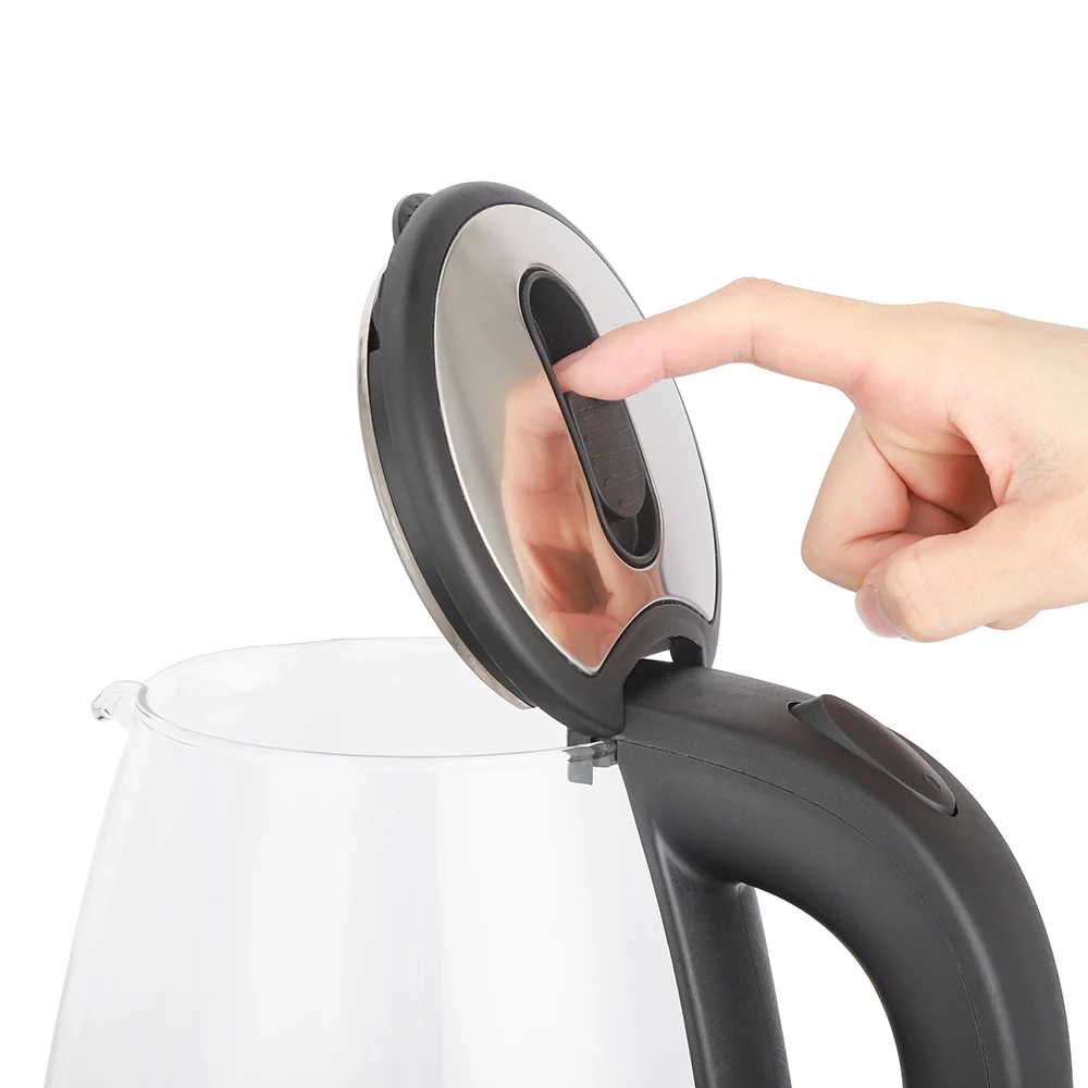 In stock wholesale 2.0l  electric kettle with auto shut-off glass body kettle electric for home