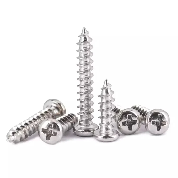 Nickel plated steel phillips pan head Self Tapping wood Screws