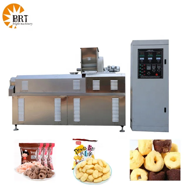 corn puff snacks food double screw extruder production line puff corn snacks making manufacturing machine