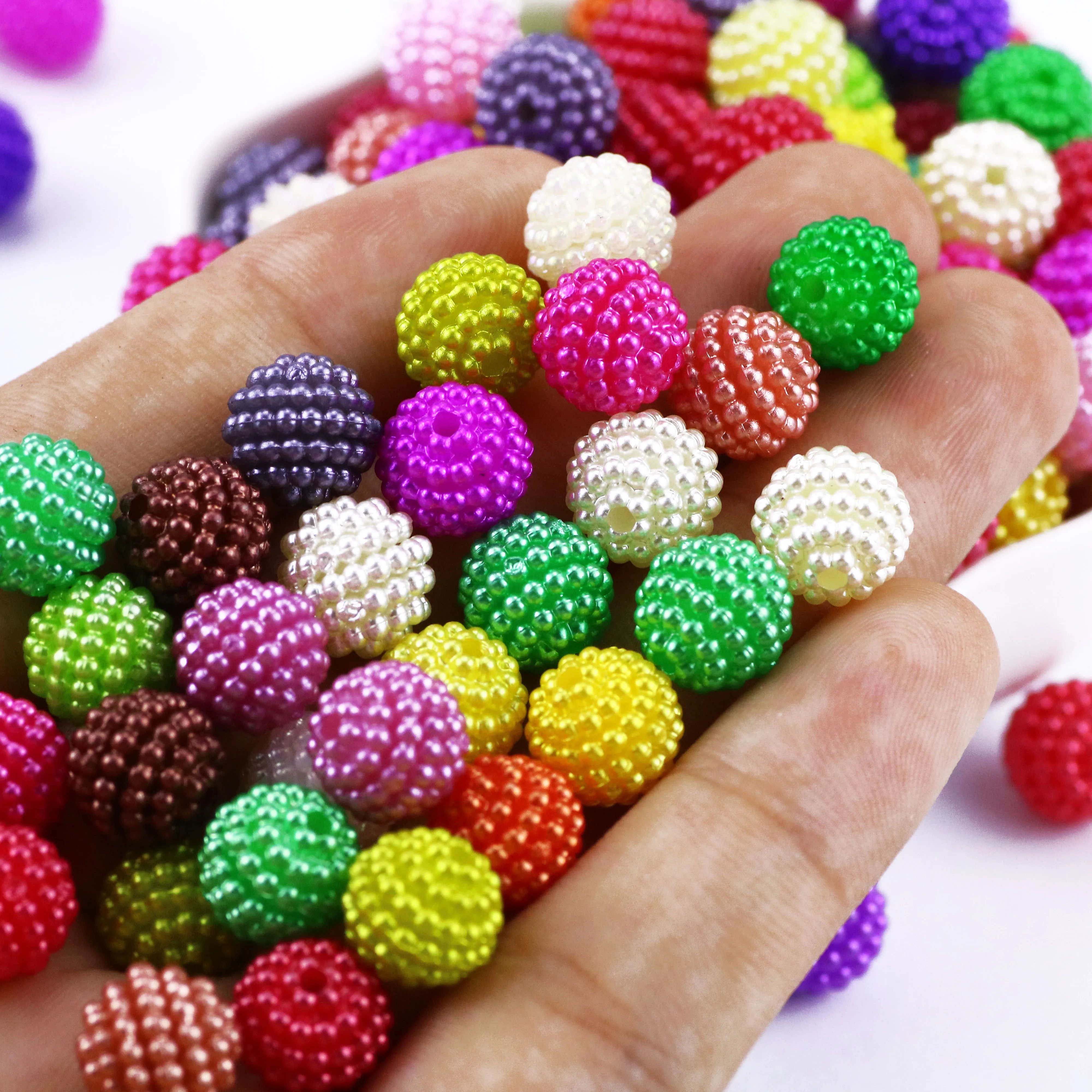 Hengxin Acrylic Colorful Beads Pearls For Slime DIY Crafts Jewelry Phone Art Accessories