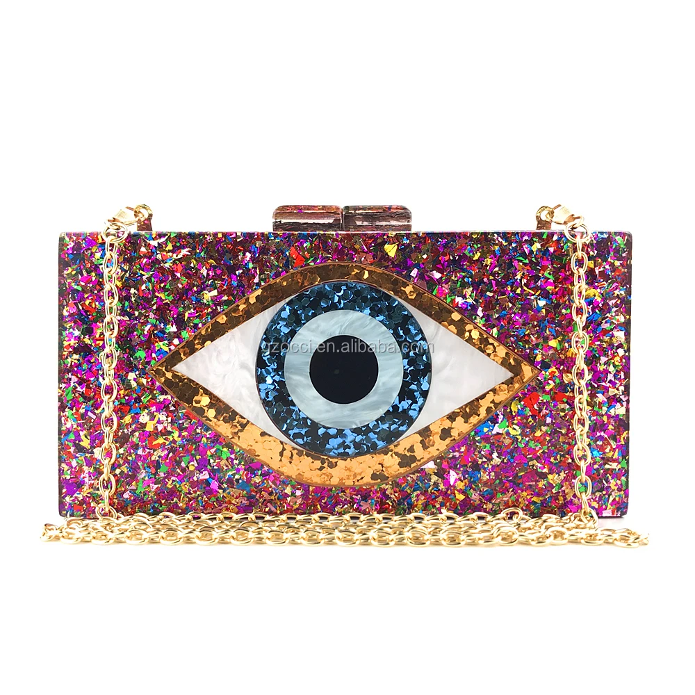 
OC4148-1Wholesale factory evening evil eye custom acrylic clutch 