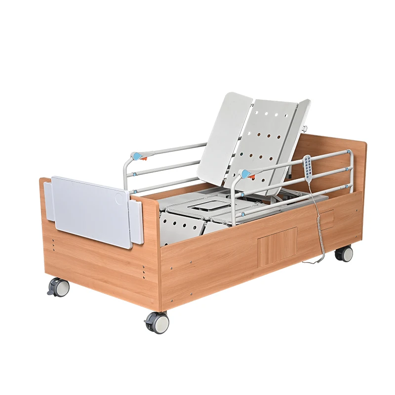 CN-E18MG1 Wooden Luxurious Electric Home Care nursing Bed smart bed  Used at Home care