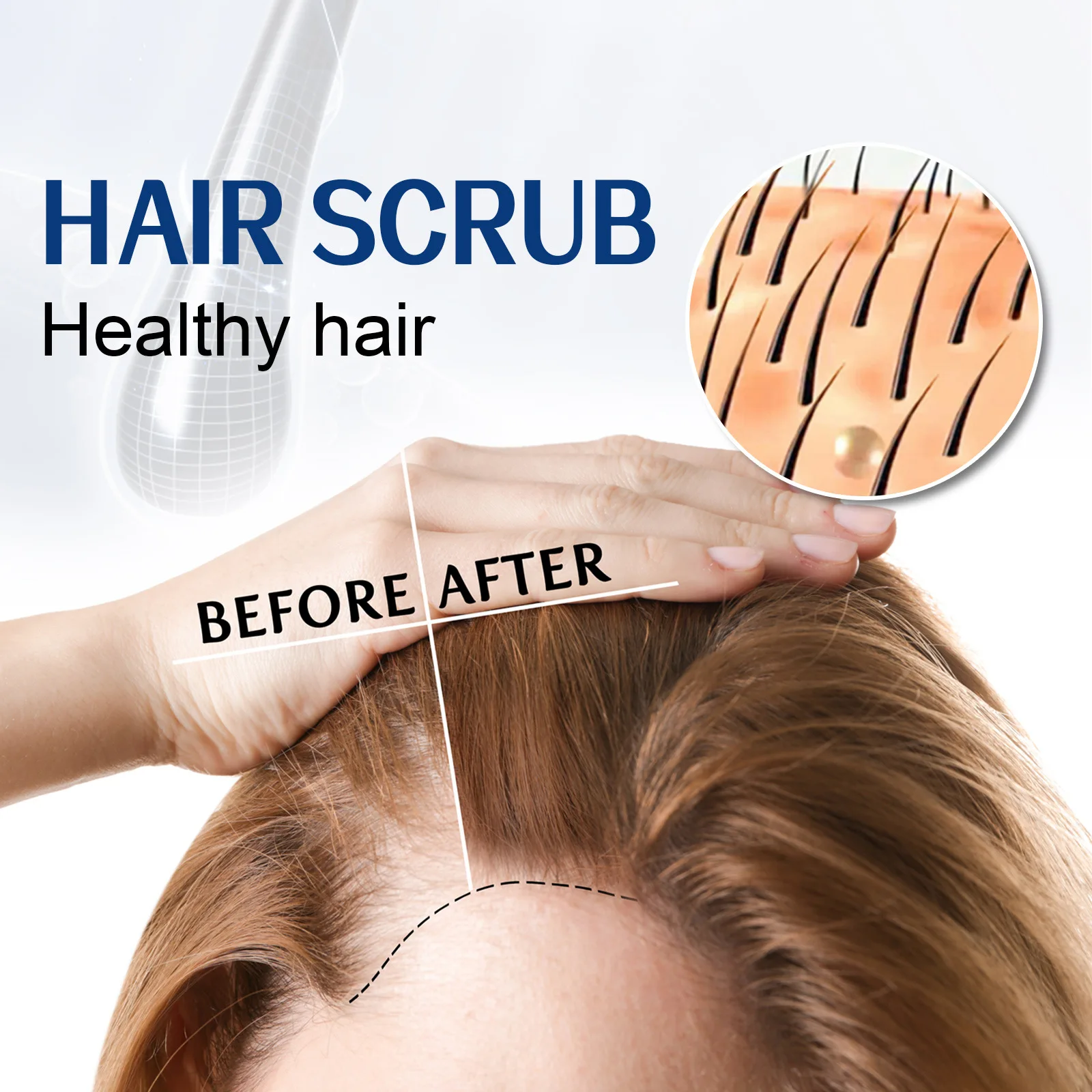 Hair Scrub Cream Cleanses Scalp, Cuticles, Relieves Itch, Moisturizes, Firms, and Prevents Hair Loss
