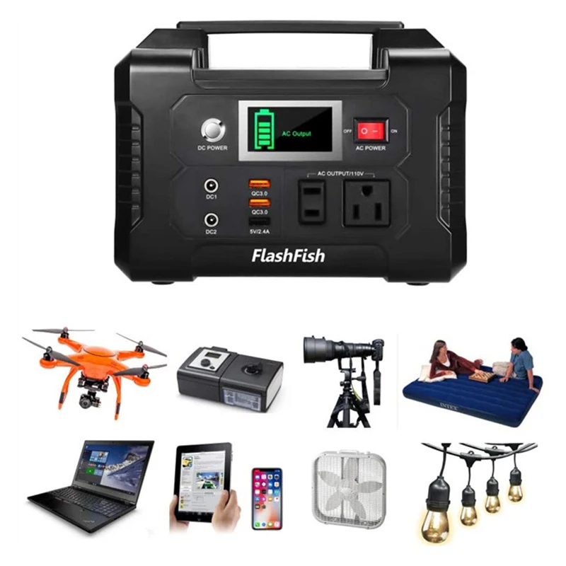 camping travel laptop car jump 200W 3000w fast charging outdoor power bank 220v 110v generator portable solar Power station