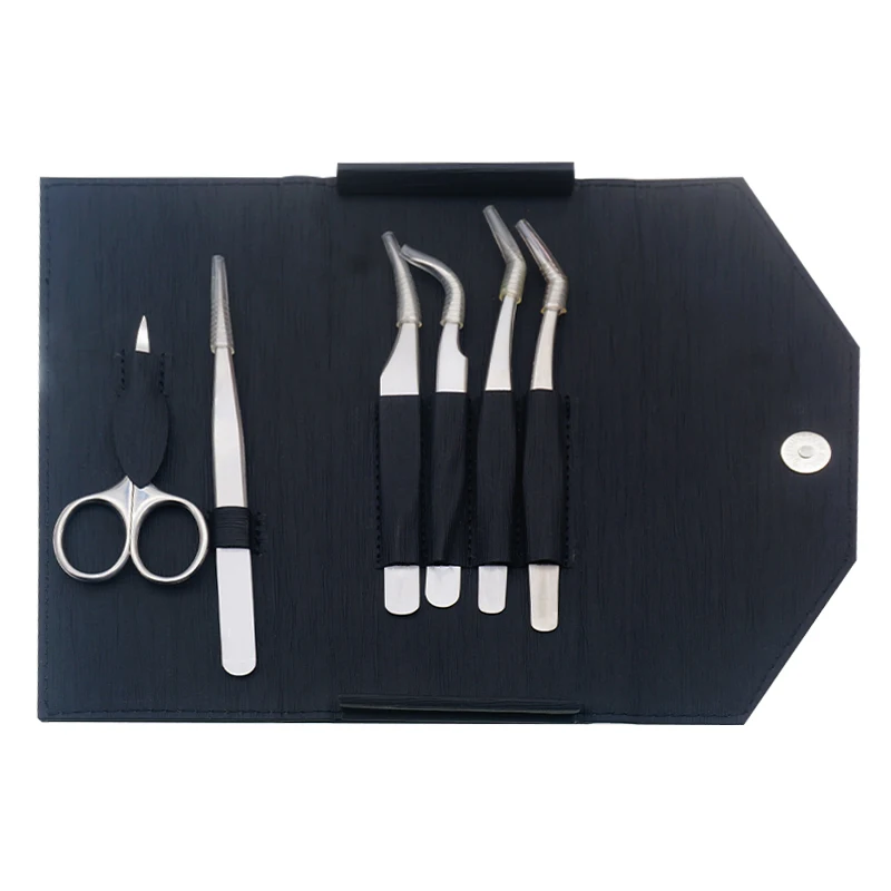 Lash Extension Tweezer Diamond Grip Isolation Pointed  Tweezers Kit  for Eyelash