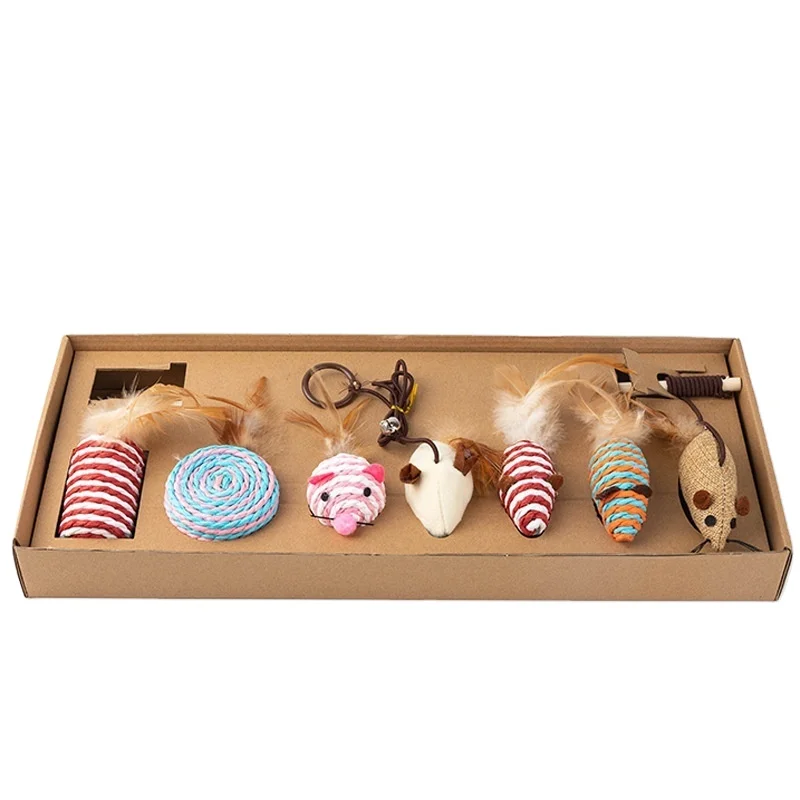 Интерактивная волнистая мышь из семи частей, игрушка для кошек, смешная игрушка для кошек, набор для комбинирования